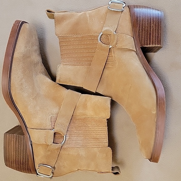 Sam Edelman Bellamie Western Harness Cowgirl Ankle Boots Size 10 - Picture 2 of 9